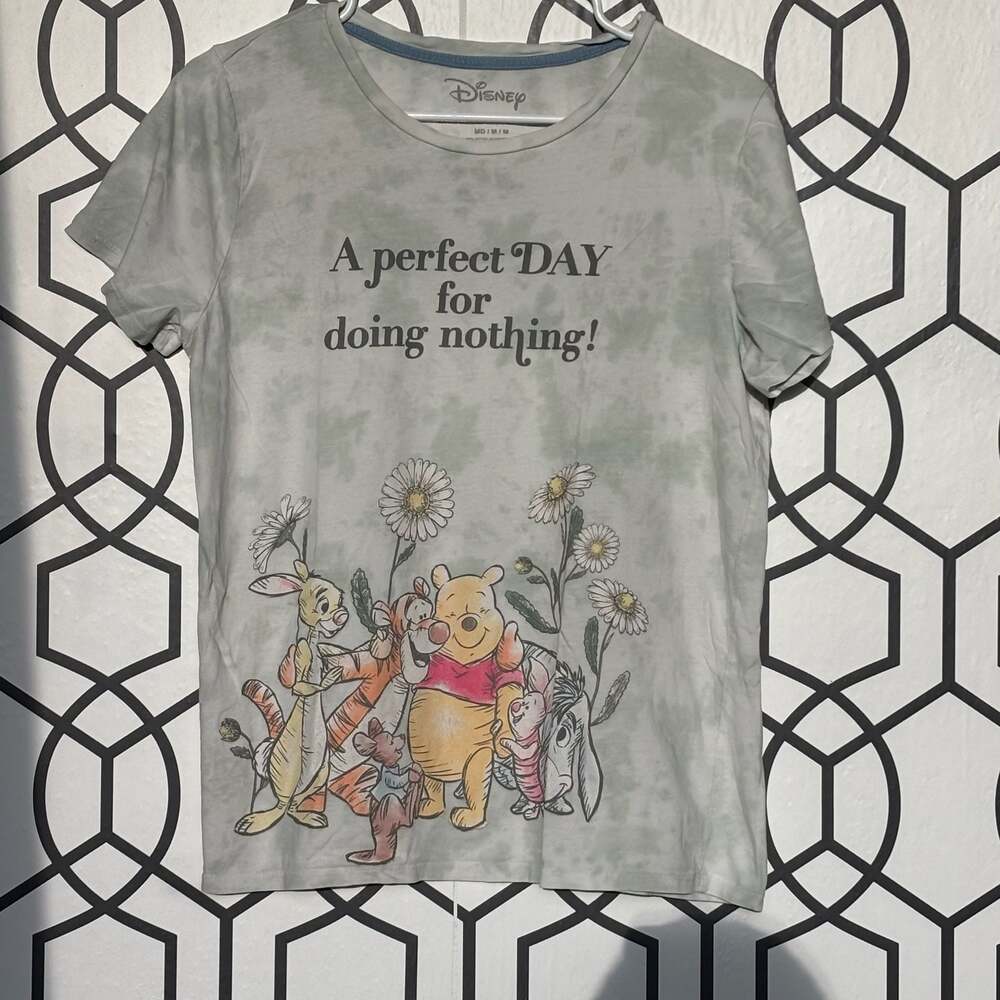 Disney Winnie the Pooh "A Perfect Day for Doing Nothing" Tie-Dye T-Shirt Medium